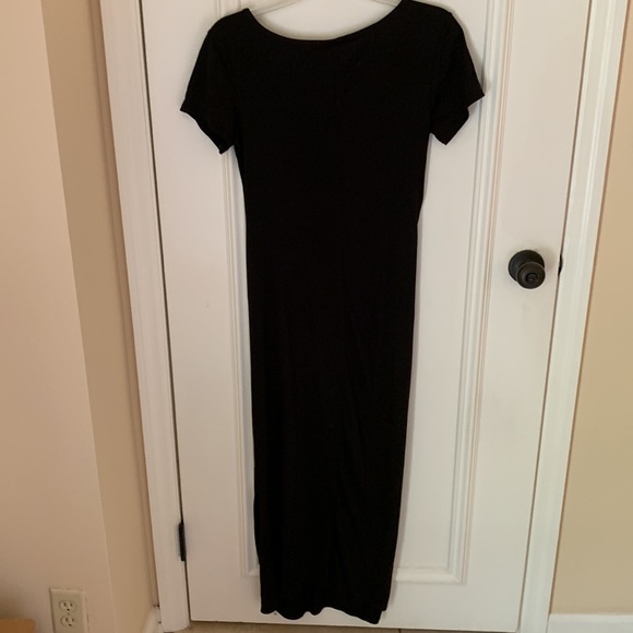 TMG T-shirt black maxi dress skin hugging with neat design size S - Picture 4 of 6